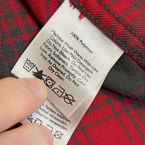 Men’s Eddie Bauer Shirt Workshirt Shacket Unlined Red Grey L - Picture 7 of 8